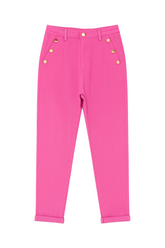 Jeans med guld knapper mom fit